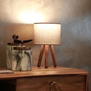Lampa de masa, Insignio, 780SGN2574, Lemn, Gri inchis imagine