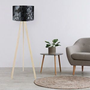 Lampadar, Insignio, 780SGN1424, 70% MDF/30% tesatura PVC, Negru / Gri / Maro imagine