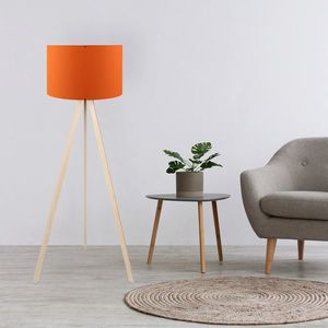Lampadar, Insignio, 780SGN2418, 70% MDF/30% tesatura PVC, Portocaliu / Stejar imagine
