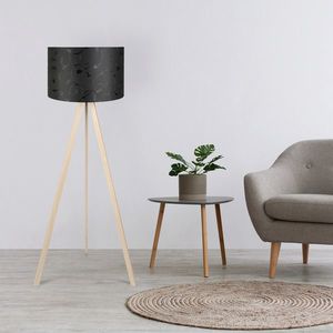 Lampadar, Insignio, 780SGN2435, 70% MDF/30% tesatura PVC, Negru / Crem imagine