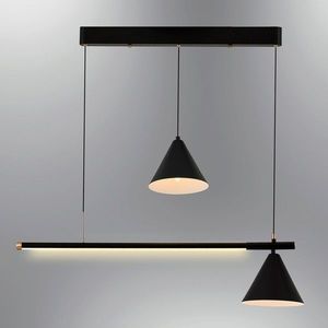 Lustra, Lightric, 414LRC1238, Metal, Negru imagine