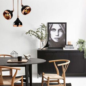 Lustra, Opviq, 892OPV1763, Metal, Negru/Cupru imagine