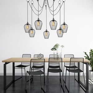 Lustra, Opviq, 892OPV1716, Metal, Negru imagine