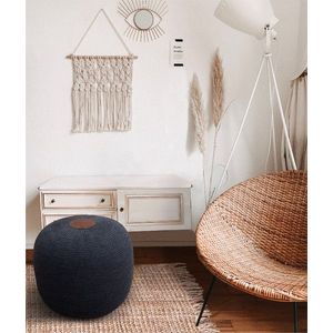 Taburet, Fluffy, 40x40x45 cm, Acril, Antracit imagine