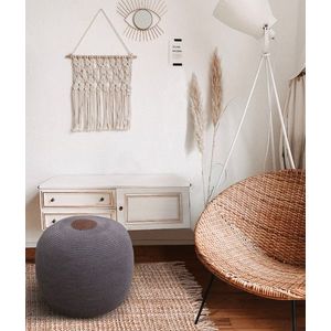 Taburet, Fluffy, 40x40x45 cm, Acril, Maro imagine