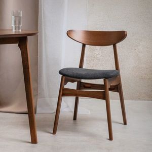 Scaun Eroso, Homla, 48x55.5x74.8 cm, poliester/lemn, maro/gri imagine