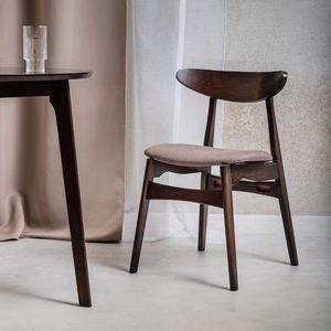 Scaun Eroso, Homla, 48x55.5x74.8 cm, poliester/lemn, maro inchis/bej imagine