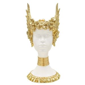 Figurina /sculptura decorativa Athena, Mauro Ferretti, 17.5x17x38 cm, polirasina, alb/auriu imagine
