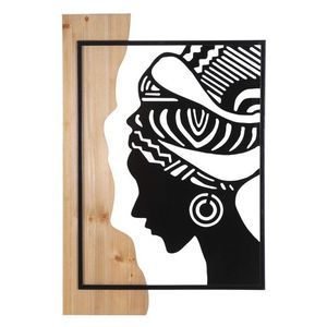 Decoratiune de perete Tribal, Mauro Ferretti, 53x80 cm, fier/MDF, negru/maro imagine