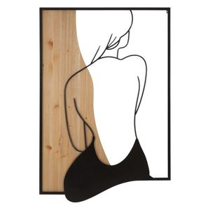 Decoratiune de perete Beauty, Mauro Ferretti, 60x90 cm, fier/MDF, negru/maro imagine