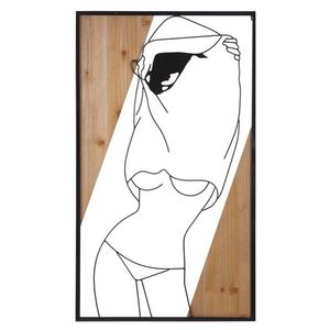 Decoratiune de perete Strip -B, Mauro Ferretti, 50x90 cm, fier/MDF, negru/maro imagine
