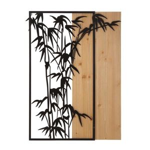 Decoratiune de perete Bamboo, Mauro Ferretti, 58x80 cm, fier/MDF, negru/maro imagine