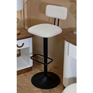 Set 2 scaune de bar Lift High White, Mauro Ferretti, 41x47.5x85 cm, inaltime ajustabila, fier/poliester, negru/alb imagine