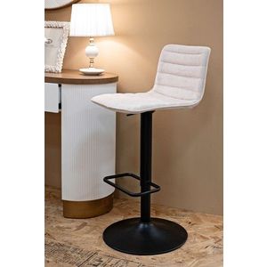 Set 2 scaune de bar Lift High White, Mauro Ferretti, 43x49.5x85.5 cm, inaltime ajustabila, fier/poliester, negru/alb imagine