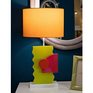 Lampa de masa Color -B, Mauro Ferretti, 1 x E27, 40W, 30x30x60.5 cm, MDF/fier, multicolor imagine