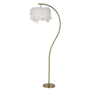 Lampadar Diamon, Mauro Ferretti, 1 x E27, 40W, 60x33x170 cm, fier, alb/auriu imagine
