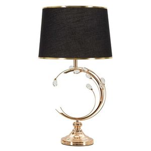 Lampa de masa Bruxelles, Mauro Ferretti, 1 x E27, 40W, 36x65 cm, fier/sticla, negru/auriu imagine
