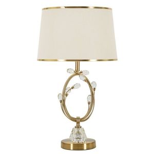 Lampa de masa Versailles, Mauro Ferretti, 1 x E27, 40W, 36x60 cm, fier/sticla, alb/auriu imagine
