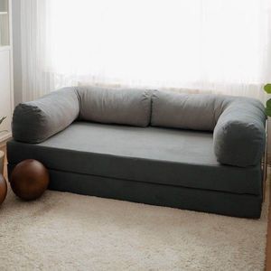 Canapea extensibila 3 locuri, Evalina, 383EVN1268, Poliester, Antracit imagine