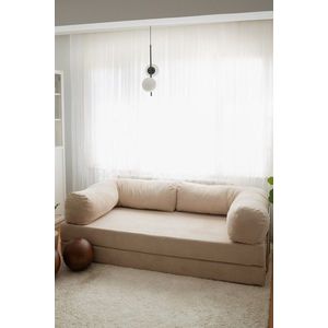 Canapea extensibila 3 locuri, Evalina, 383EVN1270, Poliester, Bej imagine