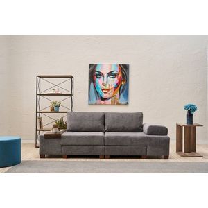 Canapea extensibila 3 locuri, Balcab Home, 825BLC4307, Lemn, Gri imagine