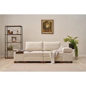 Canapea extensibila 3 locuri, Balcab Home, 825BLC4309, Lemn, Crem imagine