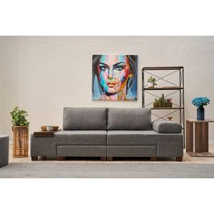 Canapea extensibila 3 locuri, Balcab Home, 825BLC4310, Lemn, Gri imagine