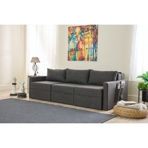 Canapea extensibila 3 locuri, Balcab Home, 825BLC4325, Lemn de brad, Antracit imagine