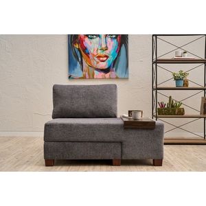 Fotoliu extensibil, Balcab Home, 825BLC4707, Lemn, Gri imagine