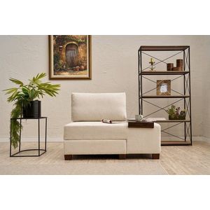 Fotoliu extensibil, Balcab Home, 825BLC4711, Lemn, Crem imagine