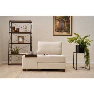 Fotoliu extensibil, Balcab Home, 825BLC4712, Lemn, Crem imagine