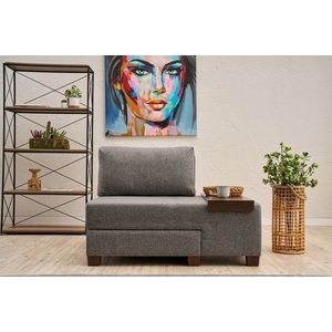 Fotoliu extensibil, Balcab Home, 825BLC4713, Lemn, Gri imagine