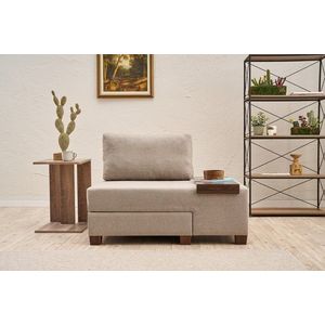 Fotoliu extensibil, Balcab Home, 825BLC4717, Lemn, Crem imagine