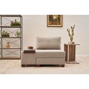 Fotoliu extensibil, Balcab Home, 825BLC4718, Lemn, Crem imagine