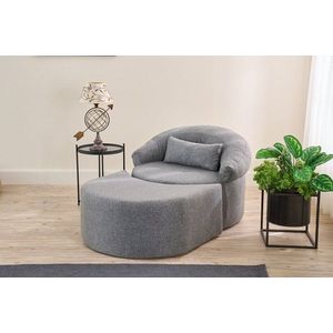 Fotoliu extensibil, Balcab Home, 825BLC4724, Poliester, Gri imagine