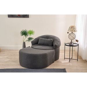 Fotoliu extensibil, Balcab Home, 825BLC4728, Poliester, Antracit imagine