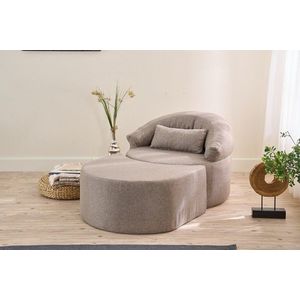 Fotoliu extensibil, Balcab Home, 825BLC4730, Poliester, Maro imagine