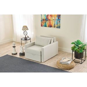 Fotoliu extensibil, Balcab Home, 825BLC4732, Lemn de brad, Crem imagine