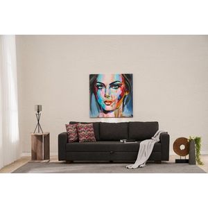 Canapea extensibila 3 locuri, Balcab Home, 825BLC5247, Lemn / MDF / PAL, Antracit imagine