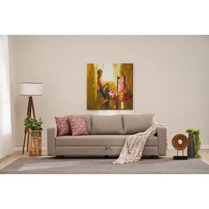 Canapea extensibila 3 locuri, Balcab Home, 825BLC5248, Lemn / MDF / PAL, Bej imagine