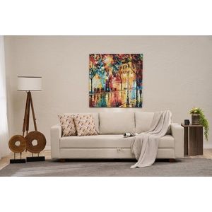 Canapea extensibila 3 locuri, Balcab Home, 825BLC5249, Lemn / MDF / PAL, Crem imagine