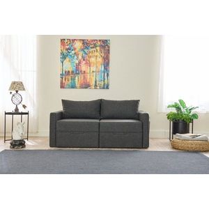Canapea extensibila 2 locuri, Balcab Home, 825BLC5414, Lemn de brad, Antracit imagine