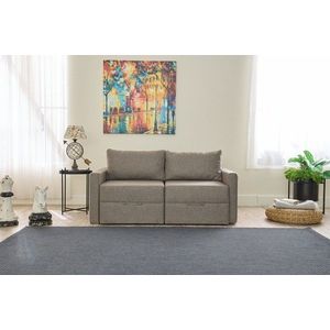 Canapea extensibila 2 locuri, Balcab Home, 825BLC5415, Lemn de brad, Maro imagine