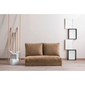 Canapea extensibila 2 locuri, Futon, 859FTN1278, Metal , Maro deschis imagine