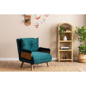 Fotoliu extensibil, Futon, 859FTN2333, Metal , Verde petrol imagine