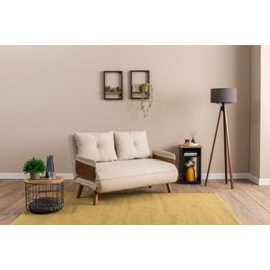 Canapea extensibila 2 locuri, Futon, 859FTN2722, Metal , Crem imagine