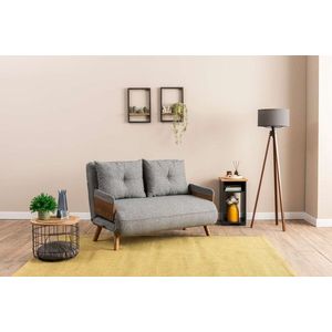 Canapea extensibila 2 locuri, Futon, 859FTN2723, Metal , Gri deschis imagine