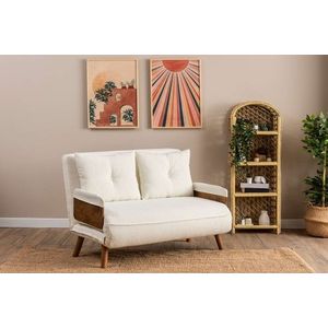 Canapea extensibila 2 locuri, Futon, 859FTN2726, Metal , Alb imagine