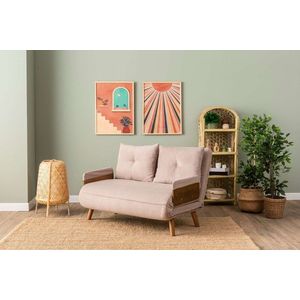 Canapea extensibila 2 locuri, Futon, 859FTN2727, Metal , Bej imagine