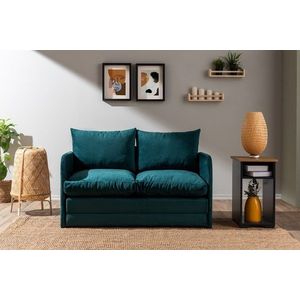 Canapea extensibila 2 locuri, Futon, 859FTN2871, Metal , Verde petrol imagine